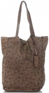 GEANȚĂ DIN PIELE shopper bag Vittoria Gotti kaki VL299
