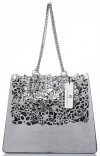 GEANȚĂ DIN PIELE shopper bag Vittoria Gotti argint V5798