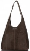 GEANȚĂ DIN PIELE shopper bag Vittoria Gotti ciocolatiu V8804