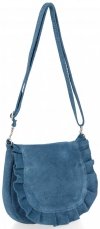 GEANȚĂ DIN PIELE tip poștaș Vittoria Gotti denim V5998