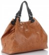 GEANȚĂ DIN PIELE shopper bag Genuine Leather roșcat 898G