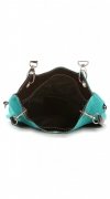 GEANȚĂ DIN PIELE tip poștaș Genuine Leather turcoaz 222
