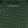 GEANȚĂ DIN PIELE clasică Vittoria Gotti verde de sticlă V2397