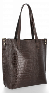 GEANȚĂ DIN PIELE shopper bag Vittoria Gotti ciocolatiu VG803