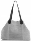 GEANȚĂ DIN PIELE shopper bag Vittoria Gotti gri deschis V3076