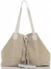 GEANȚĂ DIN PIELE shopper bag Vittoria Gotti bej V3076