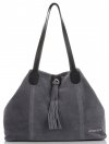GEANȚĂ DIN PIELE shopper bag Vittoria Gotti gri V3076