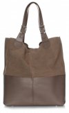 GEANȚĂ DIN PIELE shopper bag Genuine Leather maro pământiu 605