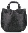 GEANȚĂ DIN PIELE shopper bag Genuine Leather verde de sticlă K216