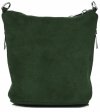 GEANȚĂ DIN PIELE tip poștaș Genuine Leather verde de sticlă 85A