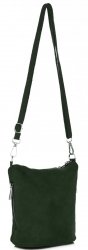 GEANȚĂ DIN PIELE tip poștaș Genuine Leather verde de sticlă 85A