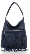 GEANȚĂ DIN PIELE shopper bag Roberto Ricci bleumarin 19136