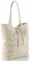 GEANȚĂ DIN PIELE shopper bag Vittoria Gotti bej V299F