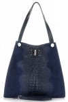 GEANȚĂ DIN PIELE shopper bag Vera Pelle bleumarin 10477