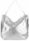 GEANȚĂ DIN PIELE shopper bag Vittoria Gotti argint V8818