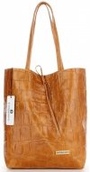 GEANȚĂ DIN PIELE shopper bag Vittoria Gotti roșcat V299COCO