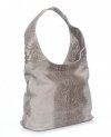 Kožené kabelka shopper bag Vera Pelle šedá A1