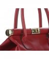 Kožené kabelka kufrík Genuine Leather červená 816(1