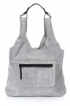 Kožené kabelka shopper bag Genuine Leather šedá 8023