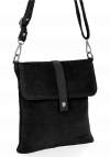 Kožené kabelka listonoška Vittoria Gotti čierna B17