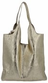 Talianska Kožená Kabelka Shopper Bag s Kozmetickou 165 Zlatá