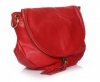Kožené kabelka listonoška Genuine Leather A3 červená