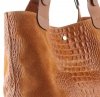 Kožené kabelka shopper bag Genuine Leather ryšavá 216