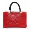 Kožené kabelka kufrík Genuine Leather A4 červená