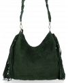 Kožené kabelka univerzálna Vittoria Gotti fľašková zelená B60