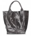 Kožené kabelka shopper bag Genuine Leather 788 šedá