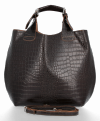 Kožené kabelka shopper bag Vittoria Gotti čokoládová VG804