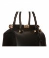 Kožené kabelka kufrík Vittoria Gotti čierna V816(1