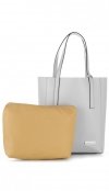 Kožené kabelka shopper bag Vittoria Gotti svetlo šedá V3121
