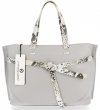 Kožené kabelka shopper bag Vittoria Gotti svetlo šedá V5635