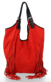 Kožené kabelka shopper bag Vittoria Gotti červená B10