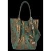 Kožené kabelka shopper bag Vittoria Gotti fľašková zelená V2472