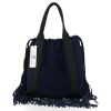 Kožené kabelka shopper bag Vittoria Gotti tmavo modrá B7