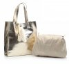 Kožené kabelka shopper bag Vera Pelle zlatá 205454