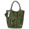 Kožené kabelka shopper bag Vittoria Gotti zelená B15