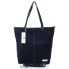 Kožené kabelka shopper bag Vittoria Gotti tmavo modrá VG41