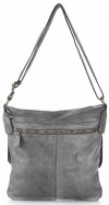 Kožené kabelka listonoška Genuine Leather šedá L5127