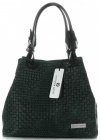 Kožené kabelka shopper bag Vittoria Gotti fľašková zelená V80047