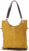 Kožené kabelka listonoška Genuine Leather horčicová 517