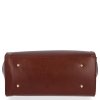 Kožené kabelka kufrík Genuine Leather hnedá 2222