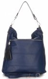 Kožené kabelka shopper bag Genuine Leather tmavo modrá 1326