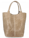 Kožené kabelka shopper bag Vittoria Gotti béžová B15
