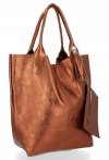 Kožené kabelka spoločenská Genuine Leather hnedá 555