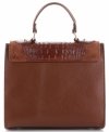 Kožené kabelka kufrík Genuine Leather hnedá 295