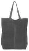 Kožené kabelka shopper bag Vittoria Gotti šedá V22