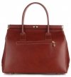 Kožené kabelka kufrík Genuine Leather hnedá 816(2